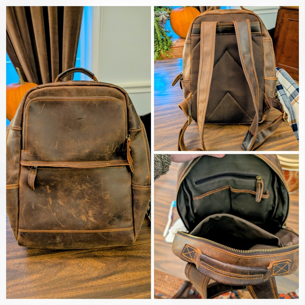 Brown Leather Backpack